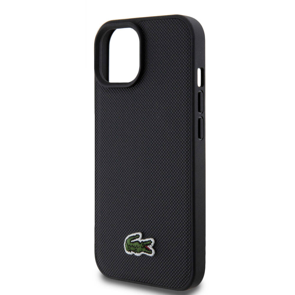 iPhone 15 Kılıf Lacoste orijinal Lisanslı PU Pike Desenli Arka Yüzey İkonik Timsah Dokuma Logolu Kılıf