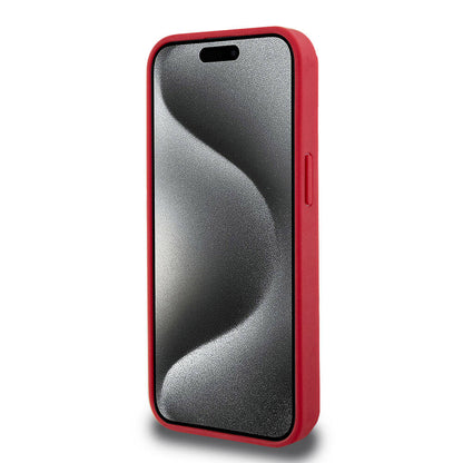 iPhone 15 Kılıf Lacoste orijinal Lisanslı PU Pike Desenli Arka Yüzey İkonik Timsah Dokuma Logolu Kılıf