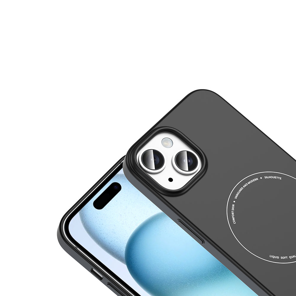 iPhone 15 Kılıf M-Safe Şarj Özellikli Kamera Korumalı Zore Elio Sert PC Kılıf