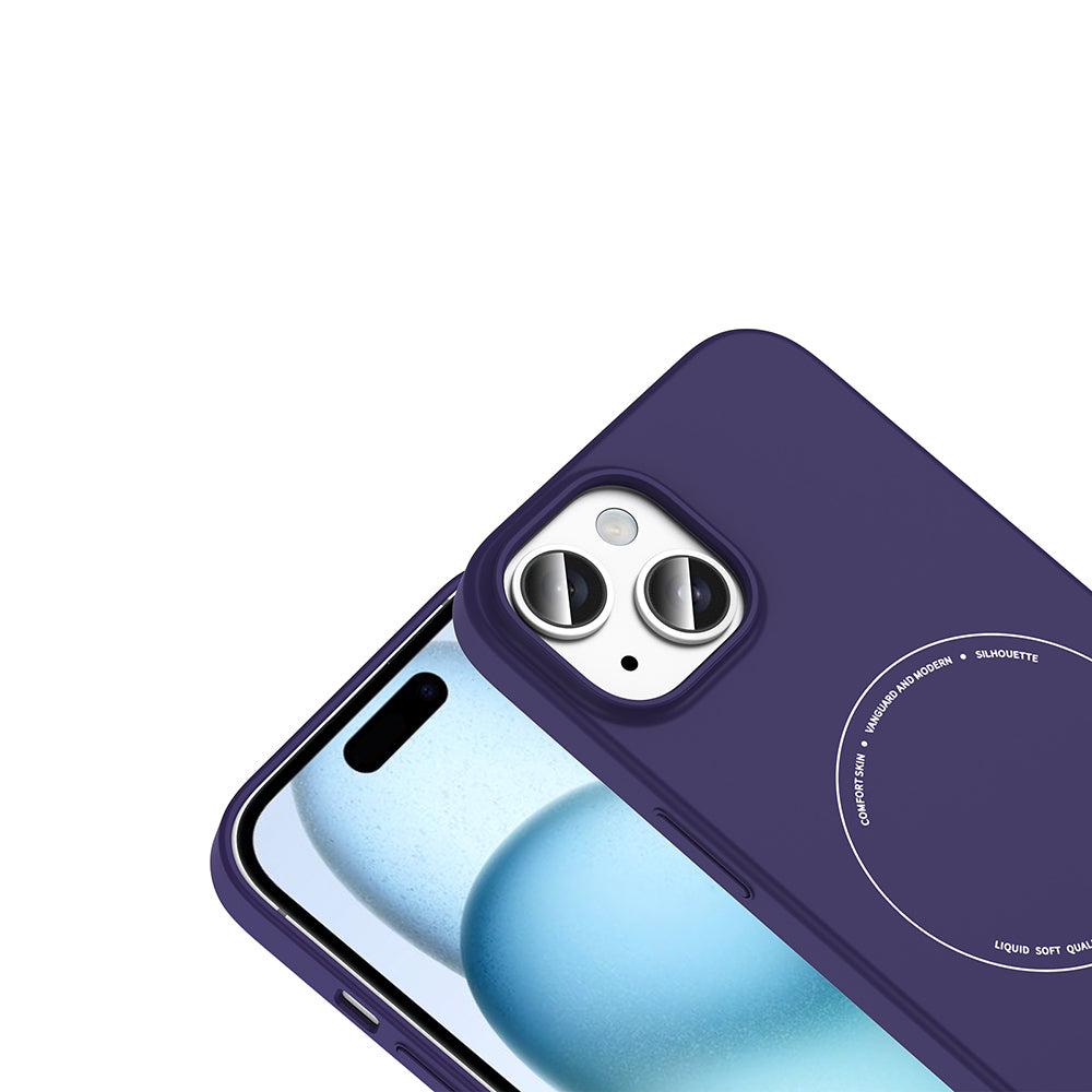 iPhone 15 Kılıf M-Safe Şarj Özellikli Kamera Korumalı Zore Elio Sert PC Kılıf