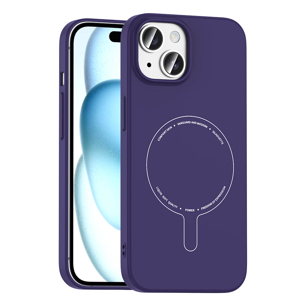 iPhone 15 Kılıf M-Safe Şarj Özellikli Kamera Korumalı Zore Elio Sert PC Kılıf