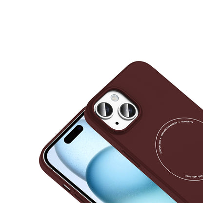 iPhone 15 Kılıf M-Safe Şarj Özellikli Kamera Korumalı Zore Elio Sert PC Kılıf