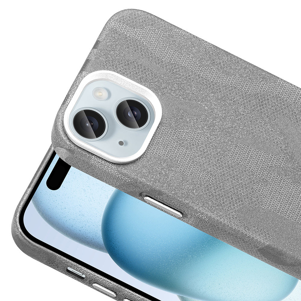 iPhone 15 Kılıf M-Safe Şarj Özellikli Kamuflaj Tasarımlı Zore Sera Sert PC Kılıf