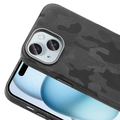 iPhone 15 Kılıf M-Safe Şarj Özellikli Kamuflaj Tasarımlı Zore Sera Sert PC Kılıf