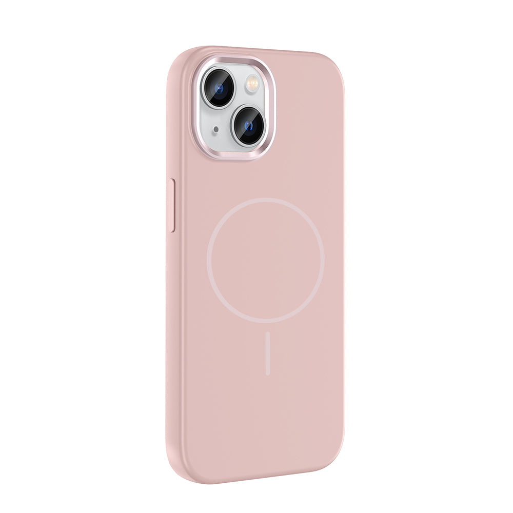 iPhone 15 Kılıf M-Safe Şarj Özellikli Metal Kamera Çerçeveli Zore Edi Silikon Kılıf