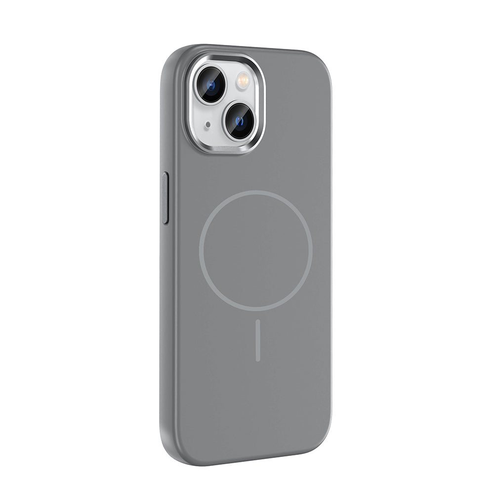 iPhone 15 Kılıf M-Safe Şarj Özellikli Metal Kamera Çerçeveli Zore Edi Silikon Kılıf