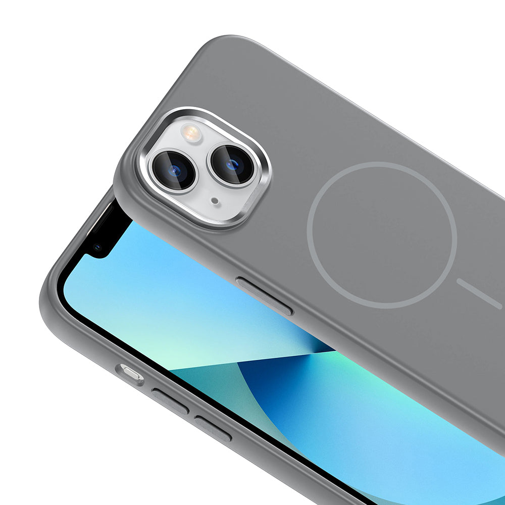 iPhone 15 Kılıf M-Safe Şarj Özellikli Metal Kamera Çerçeveli Zore Edi Silikon Kılıf