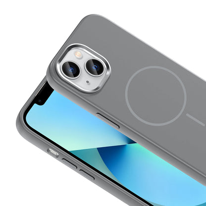 iPhone 15 Kılıf M-Safe Şarj Özellikli Metal Kamera Çerçeveli Zore Edi Silikon Kılıf