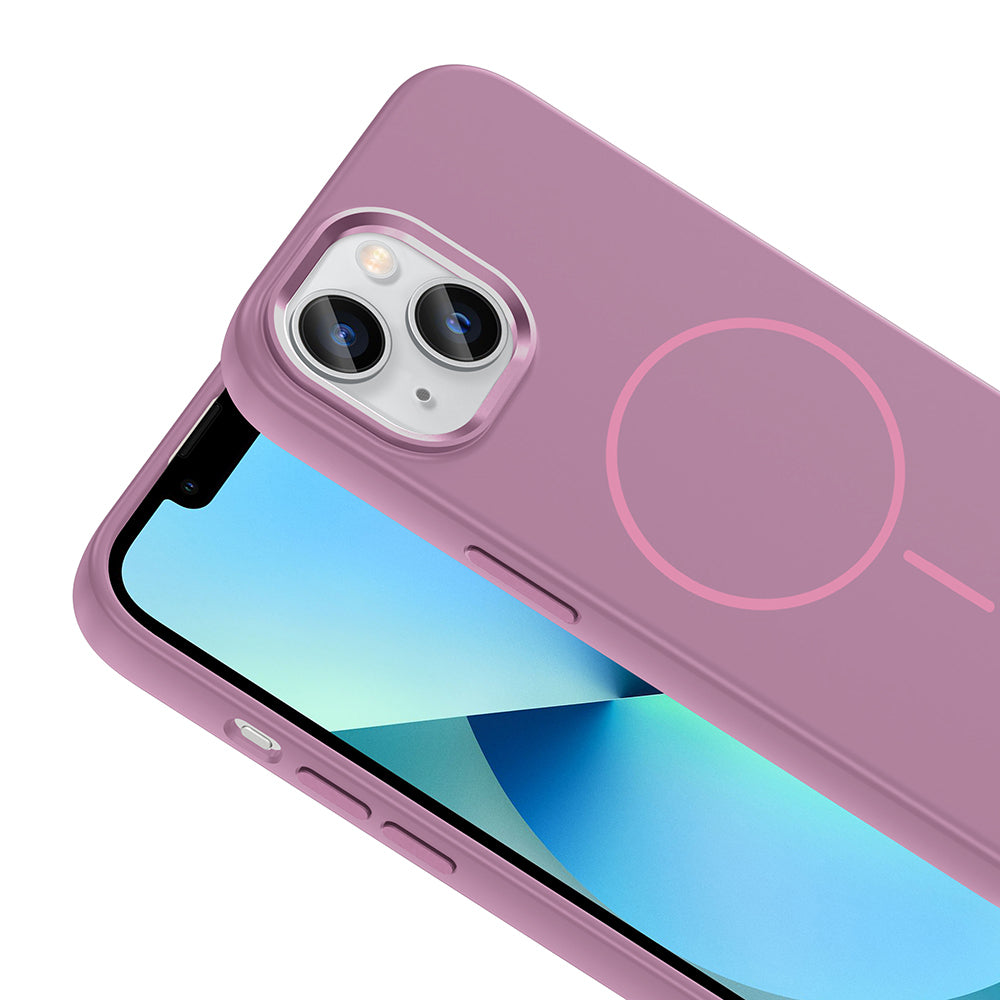 iPhone 15 Kılıf M-Safe Şarj Özellikli Metal Kamera Çerçeveli Zore Edi Silikon Kılıf