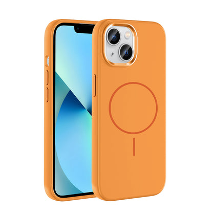 iPhone 15 Kılıf M-Safe Şarj Özellikli Metal Kamera Çerçeveli Zore Edi Silikon Kılıf