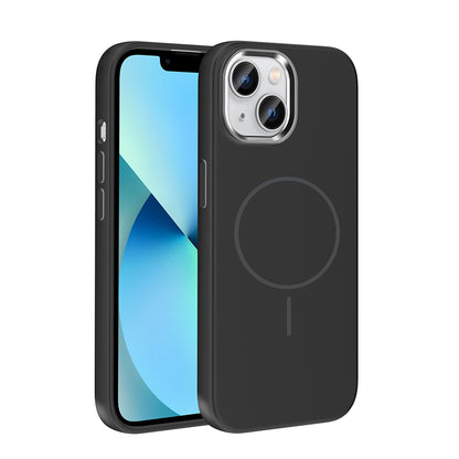 iPhone 15 Kılıf M-Safe Şarj Özellikli Metal Kamera Çerçeveli Zore Edi Silikon Kılıf