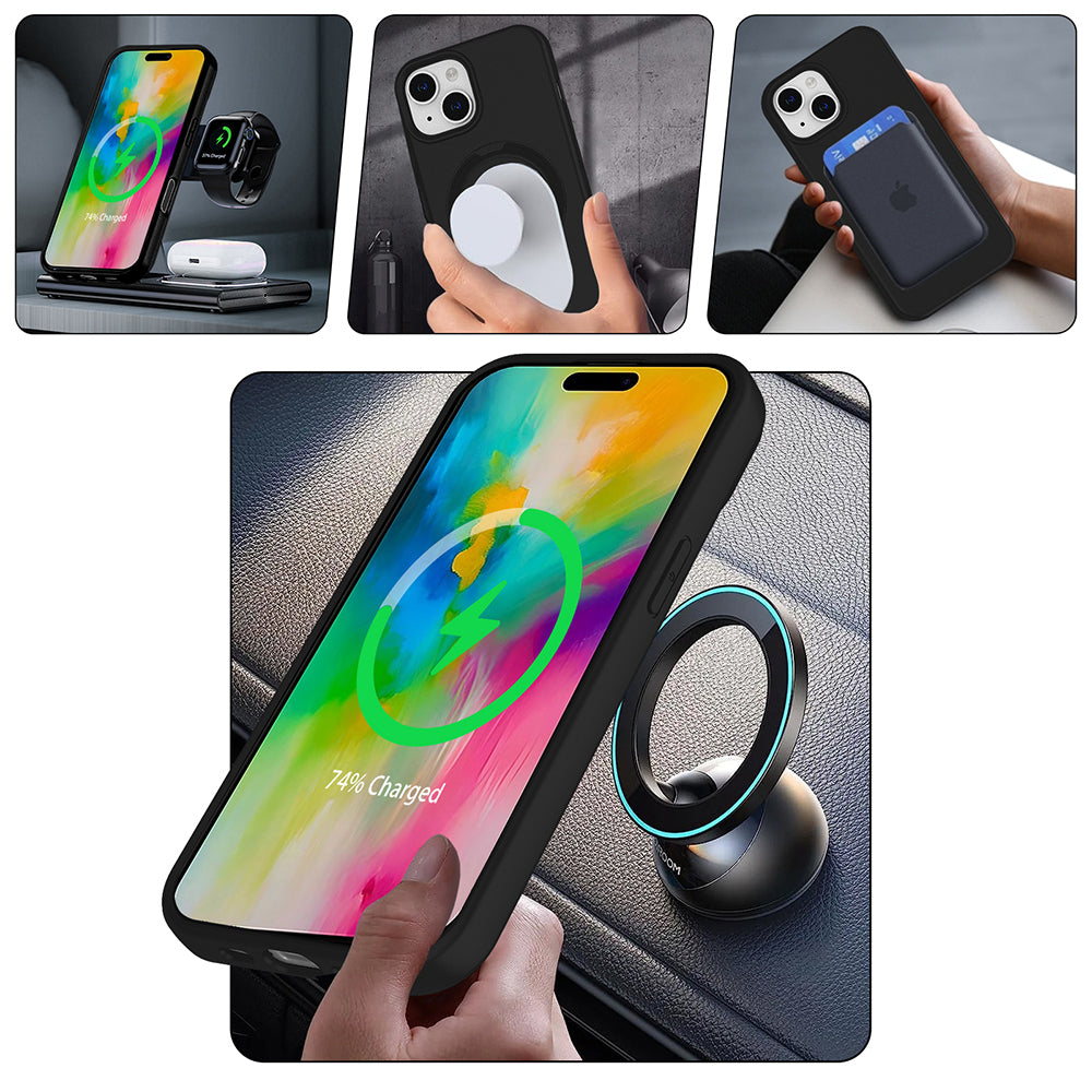 iPhone 15 Kılıf M-safe Şarj Özellikli Standlı Zore Samara Kılıf