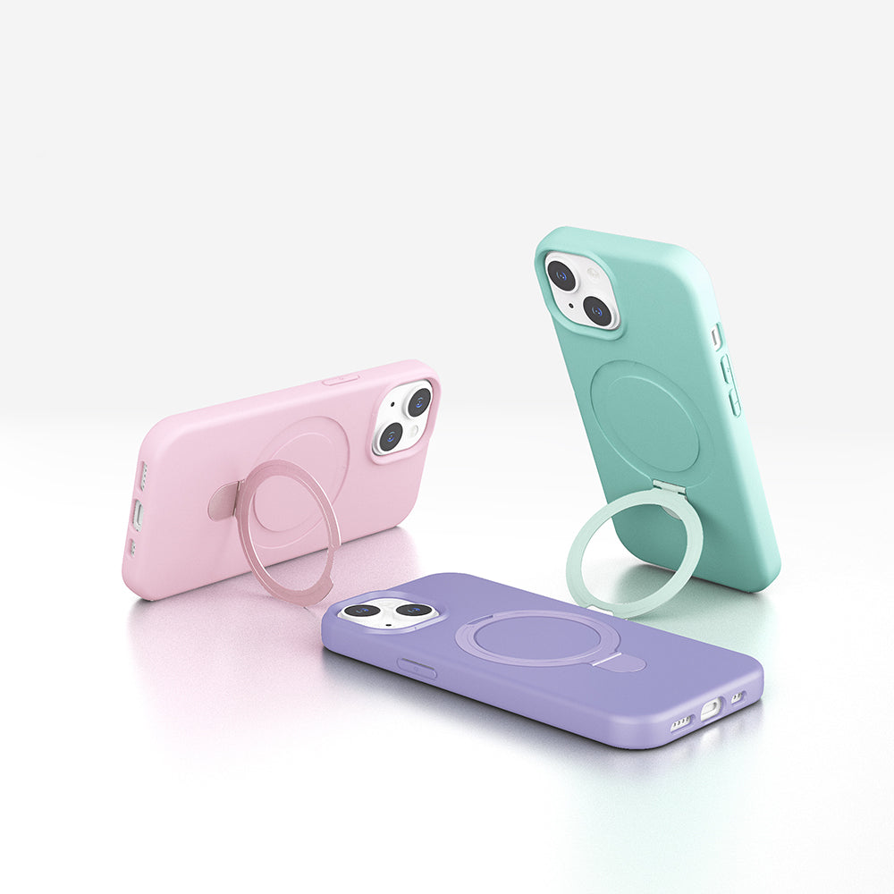 iPhone 15 Kılıf M-safe Şarj Özellikli Standlı Zore Samara Kılıf