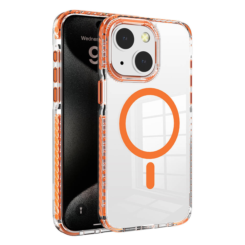 iPhone 15 Kılıf M-safe Şarj Özellikli Airbagli Takılabilir Askı Aparatlı Zore Nana Kılıf