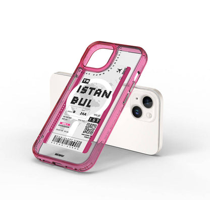 iPhone 15 Kılıf M-safe Şarj Özellikli Bilet Desenli Wiwu Turkey B Serisi Kılıf