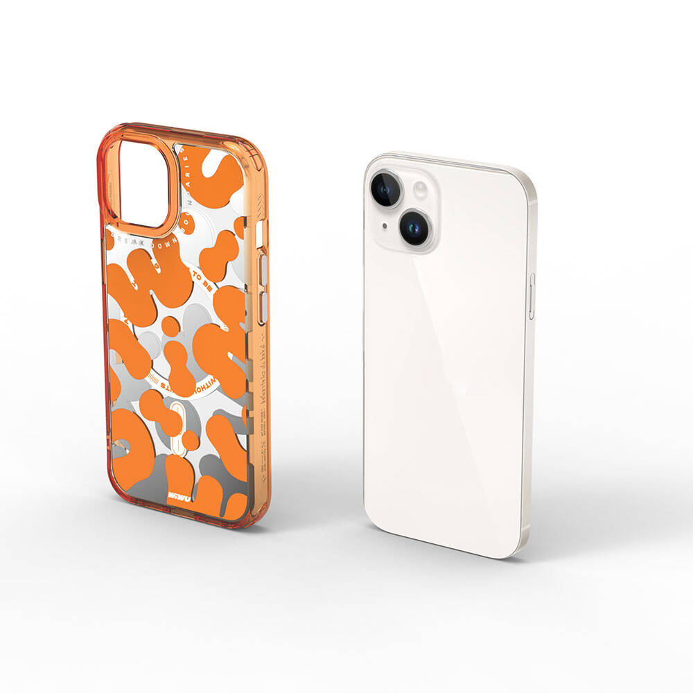 iPhone 15 Kılıf M-safe Şarj Özellikli Boya Desenli Wiwu Fluorescent G Serisi Kılıf