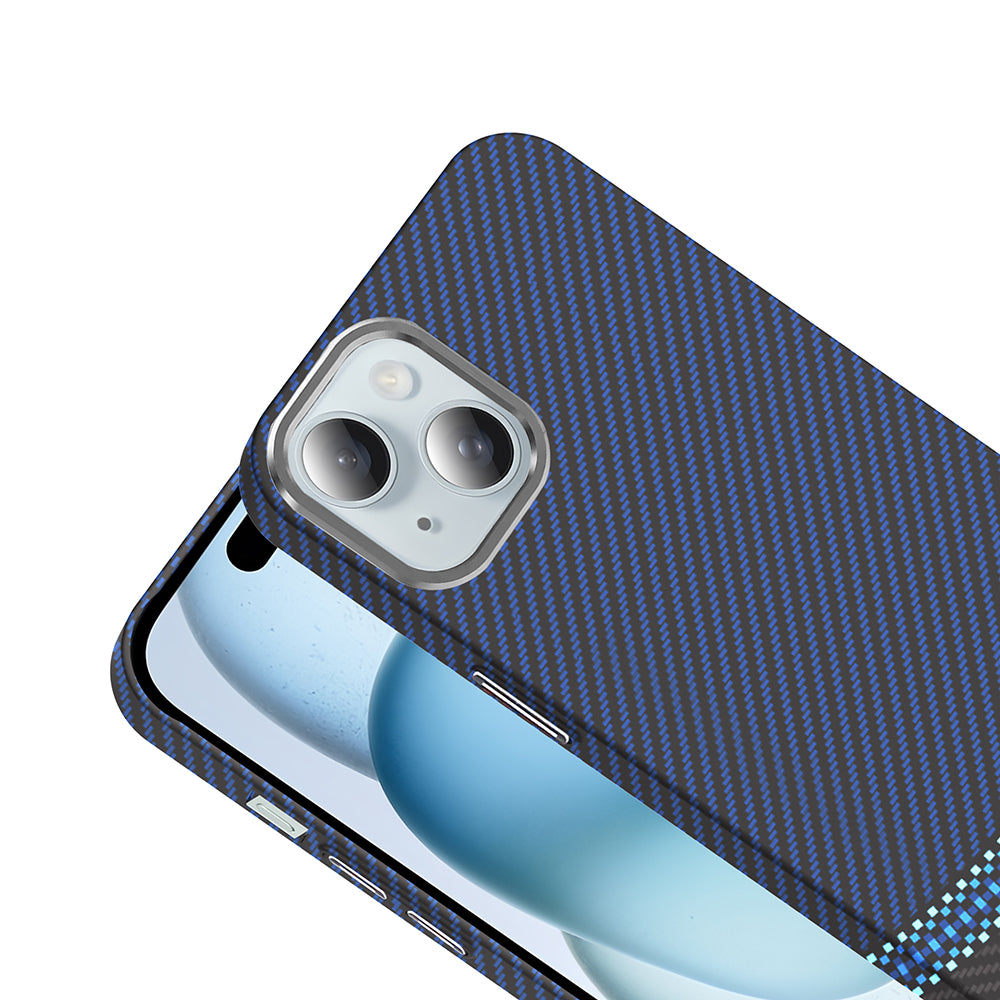 iPhone 15 Kılıf M-safe Şarj Özellikli Karbon Fiber Görünümlü Zore Gros Kılıf