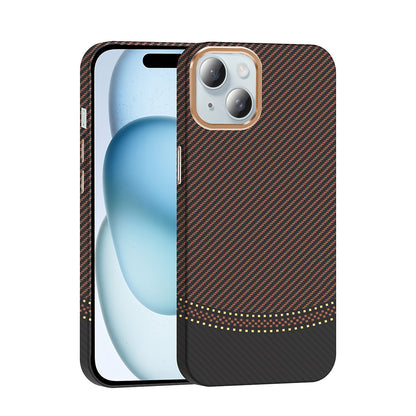 iPhone 15 Kılıf M-safe Şarj Özellikli Karbon Fiber Görünümlü Zore Gros Kılıf