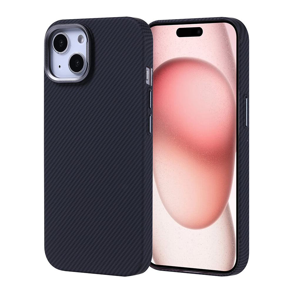 iPhone 15 Kılıf M-safe Şarj Özellikli Karbon Fiber Görünümlü Zore Nekst Kılıf