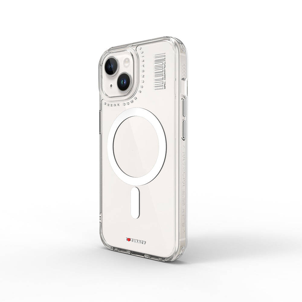 iPhone 15 Kılıf M-safe Şarj Özellikli Şeffaf Transparan Wiwu Turkey D Serisi Kılıf