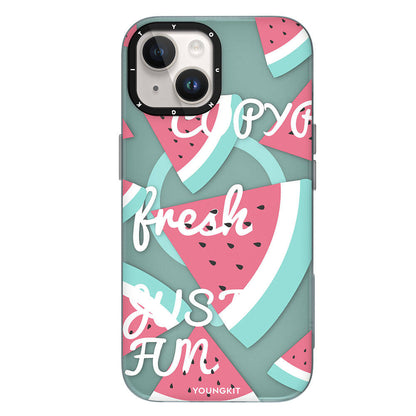iPhone 15 Kılıf M-safe Şarj Özellikli Yaz Meyvesi Desenli Youngkit Fruity Flavour Serisi Kılıf