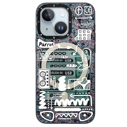 iPhone 15 Kılıf M-safe Şarj Özellikli Youngkit Dark Matter Serisi Kılıf