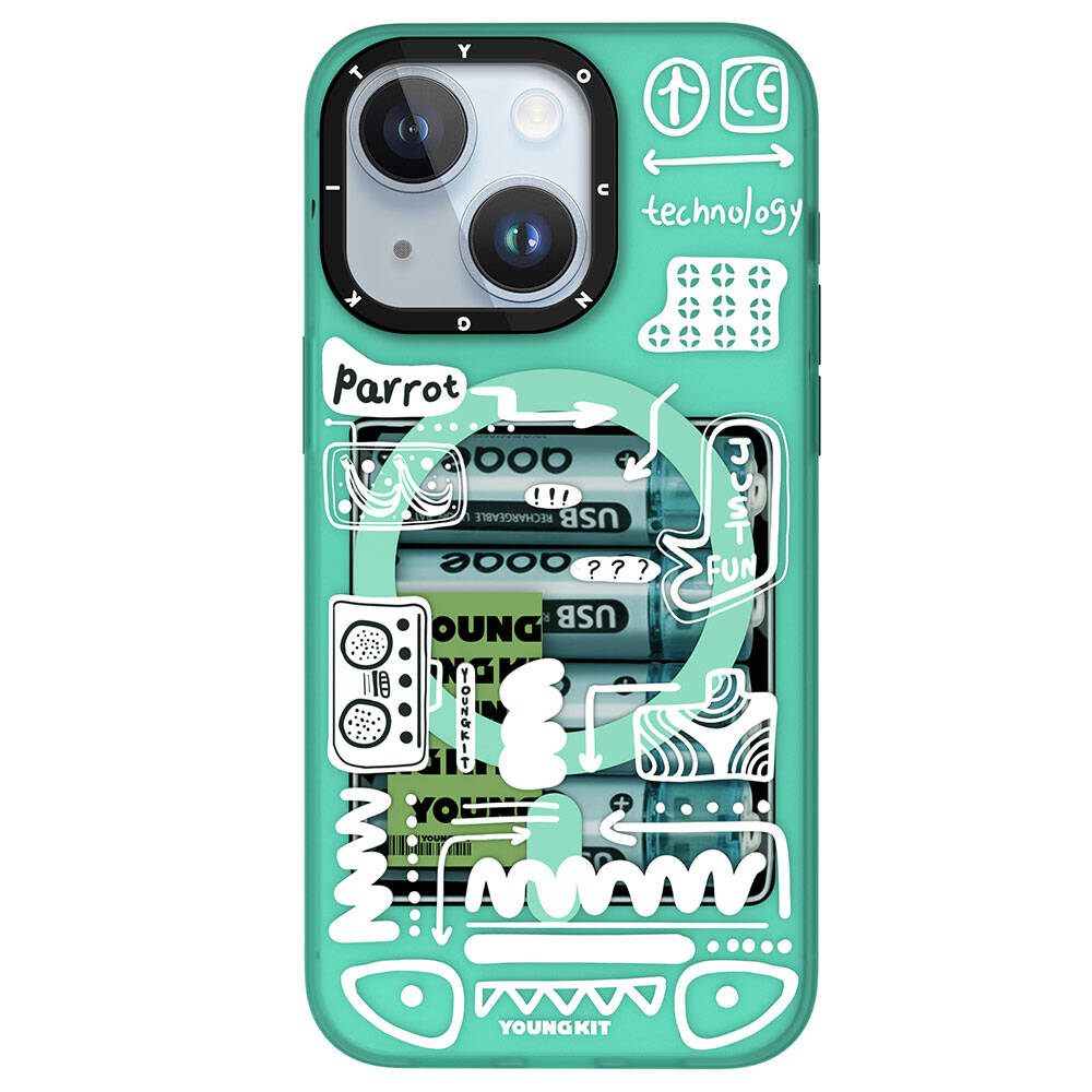 iPhone 15 Kılıf M-safe Şarj Özellikli Youngkit Dark Matter Serisi Kılıf