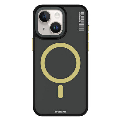 iPhone 15 Kılıf M-safe Şarj Özellikli Youngkit Rock Sand Serisi Kılıf