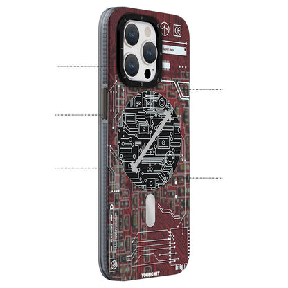 iPhone 15 Kılıf M-safe Şarj Özellikli YoungKit Technology Serisi Kılıf