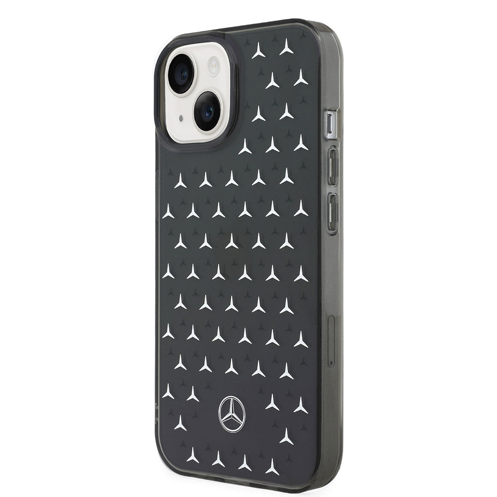 iPhone 15 Kılıf Mercedes Benz Çift Katmanlı Yıldız Desenli Dizayn Kılıf