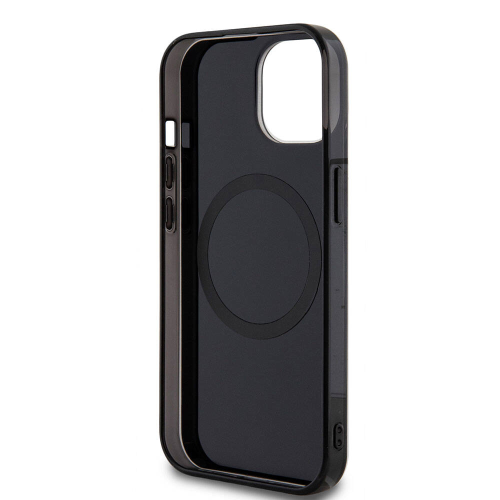 iPhone 15 Kılıf Mercedes Benz OrijinalLisanslı M-safe Şarj Özellikli Çift Katmanlı Mini Yıldız Desenli Kılıf