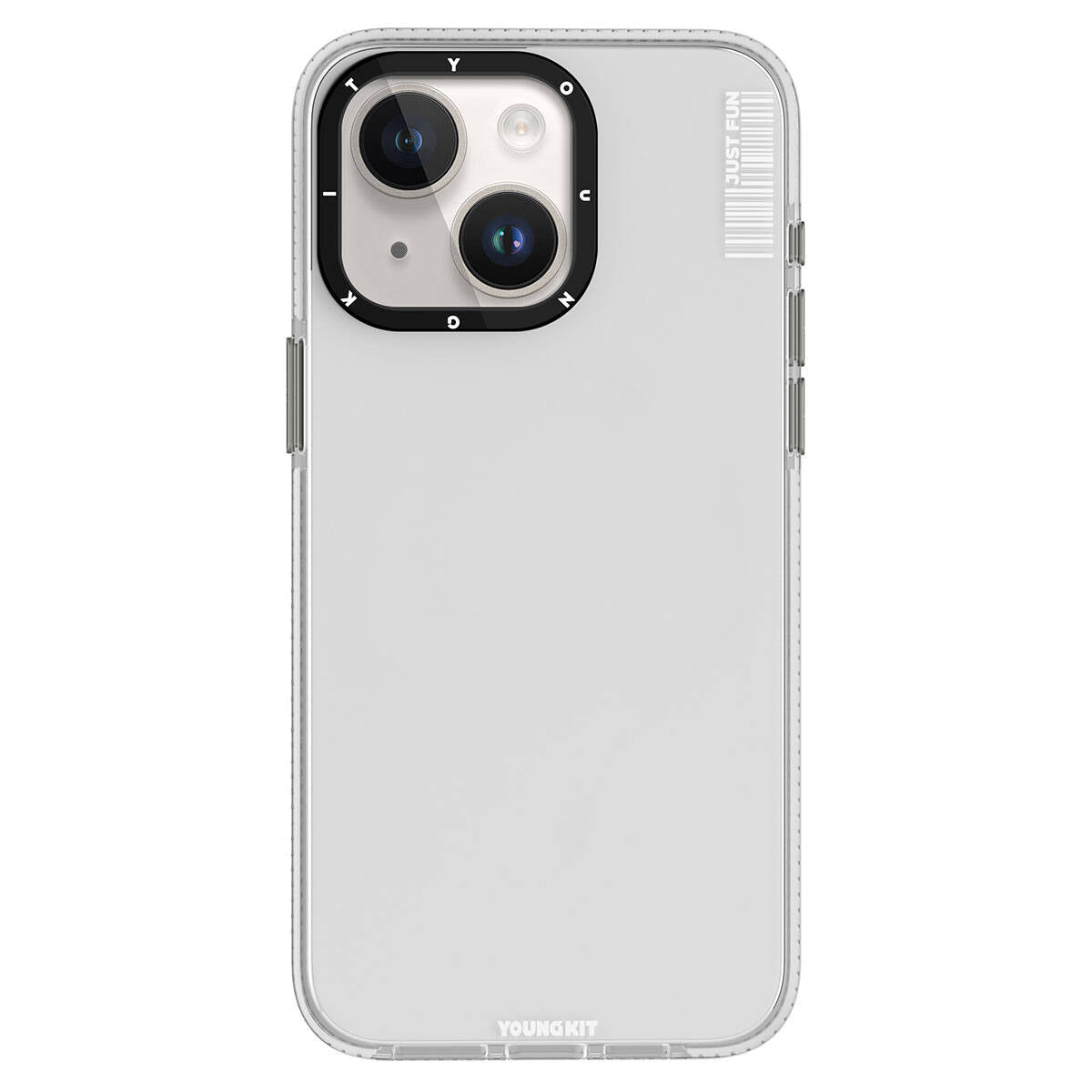 iPhone 15 Kılıf Pürüzsüz Düz Arka Yüzey YoungKit Crystal Color Serisi Kılıf