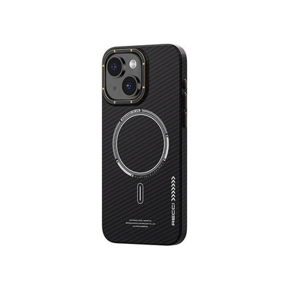 iPhone 15 Kılıf Recci Machinist Serisi M-safe Şarj Özellikli Magnetik Karbon Kılıf