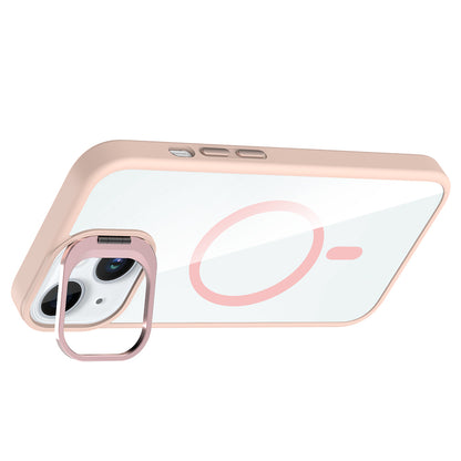 iPhone 15 Kılıf Standlı ve Kamera Lens Hediyeli M-Safe Şarj Özellikli Zore Etro Kılıf