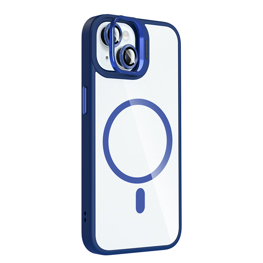 iPhone 15 Kılıf Standlı ve Kamera Lens Hediyeli M-Safe Şarj Özellikli Zore Etro Kılıf