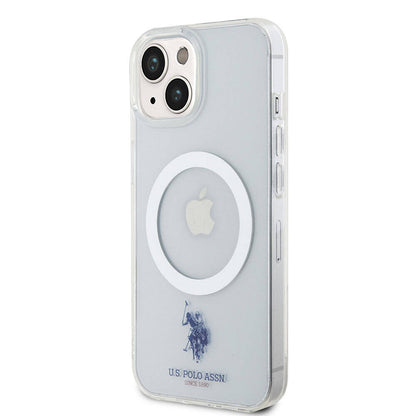iPhone 15 Kılıf U.S. Polo Assn. Orijinal Lisanslı M-safe Şarj Özellikli Transparan Tasarım Kılıf
