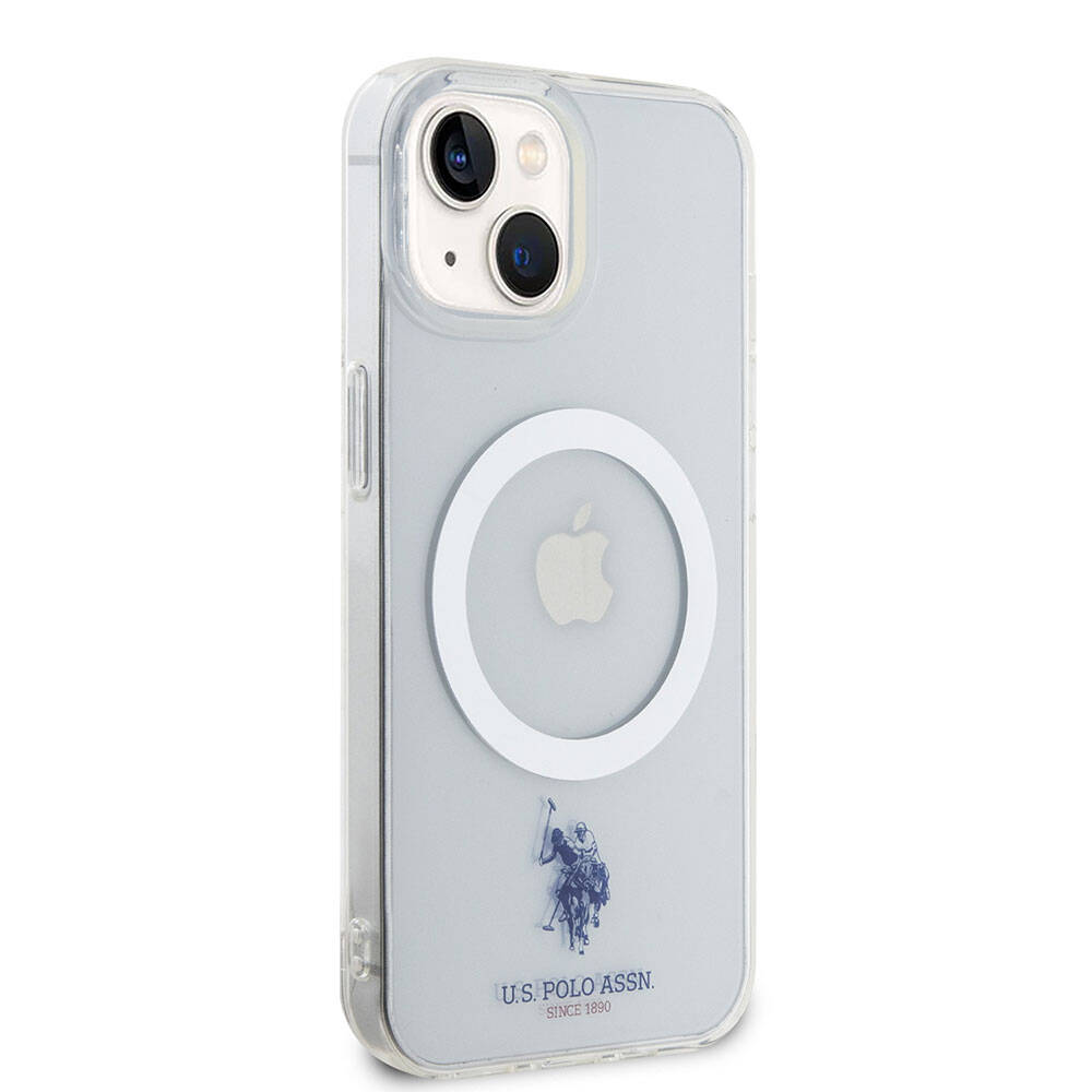iPhone 15 Kılıf U.S. Polo Assn. Orijinal Lisanslı M-safe Şarj Özellikli Transparan Tasarım Kılıf