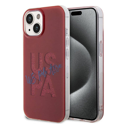 iPhone 15 Kılıf U.S. Polo Assn. orijinal Lisanslı Simli Parlak Alfabe Tasarım Kılıf