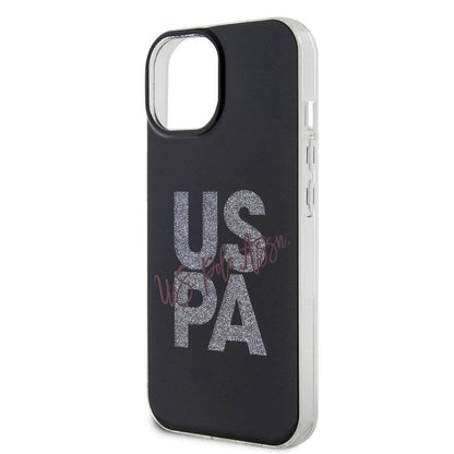 iPhone 15 Kılıf U.S. Polo Assn. orijinal Lisanslı Simli Parlak Alfabe Tasarım Kılıf