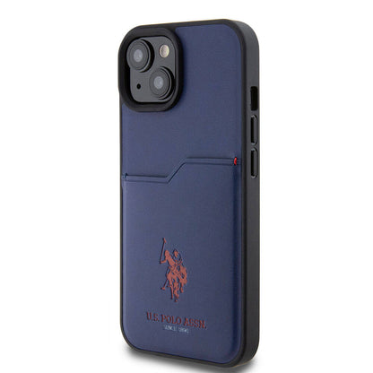 iPhone 15 Kılıf U.S. Polo Assn. orijinal Lisanslı Baskı Logolu PU Kartlıklı Kılıf