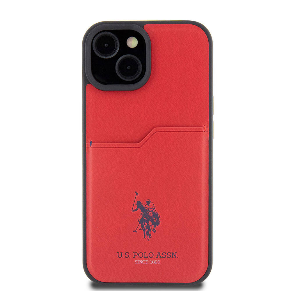 iPhone 15 Kılıf U.S. Polo Assn. orijinal Lisanslı Baskı Logolu PU Kartlıklı Kılıf