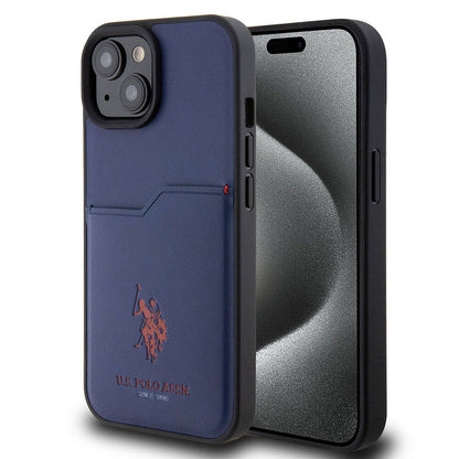 iPhone 15 Kılıf U.S. Polo Assn. orijinal Lisanslı Baskı Logolu PU Kartlıklı Kılıf