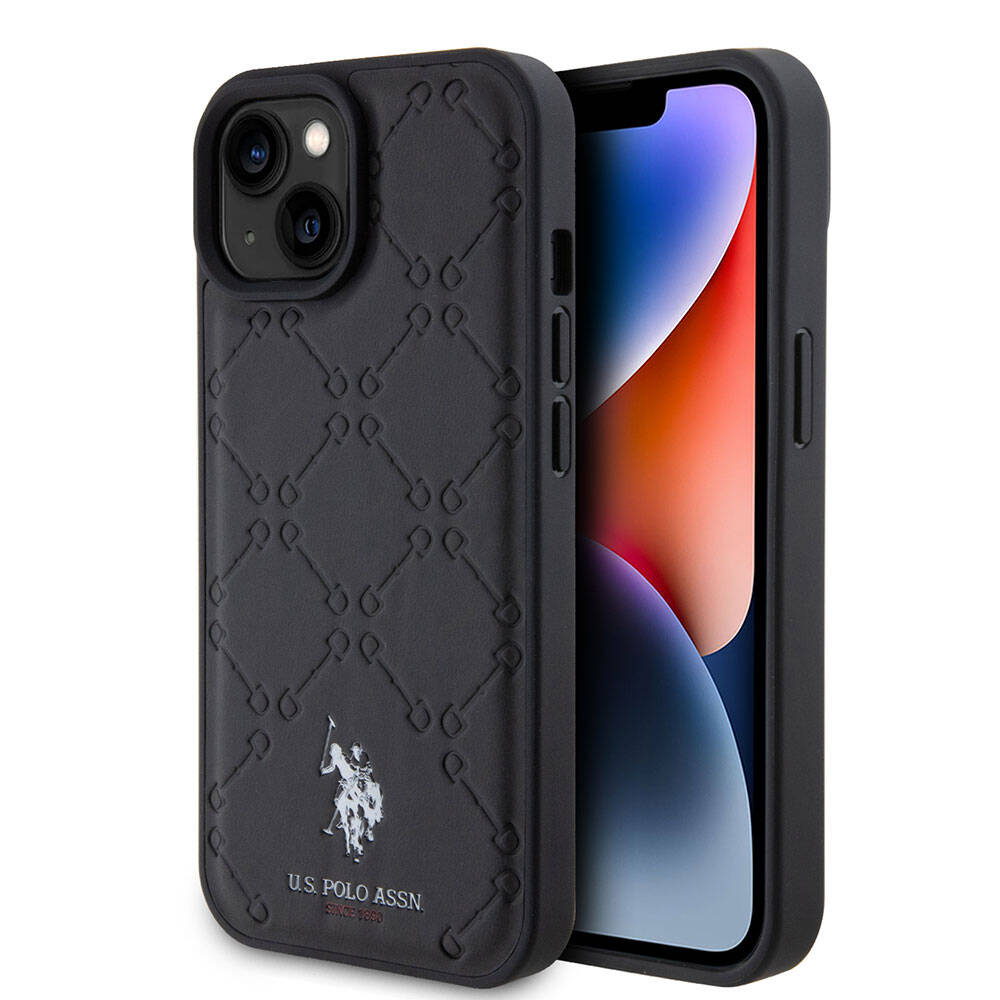 iPhone 15 Kılıf U.S. Polo Assn. orijinal Lisanslı HS Desenli Baskı Logolu Suni Deri Kılıf