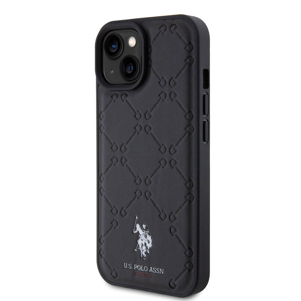 iPhone 15 Kılıf U.S. Polo Assn. orijinal Lisanslı HS Desenli Baskı Logolu Suni Deri Kılıf