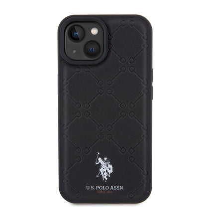 iPhone 15 Kılıf U.S. Polo Assn. orijinal Lisanslı HS Desenli Baskı Logolu Suni Deri Kılıf