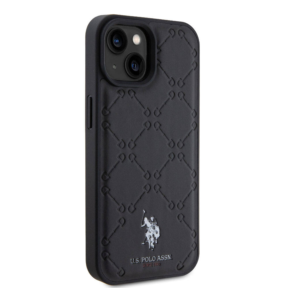 iPhone 15 Kılıf U.S. Polo Assn. orijinal Lisanslı HS Desenli Baskı Logolu Suni Deri Kılıf