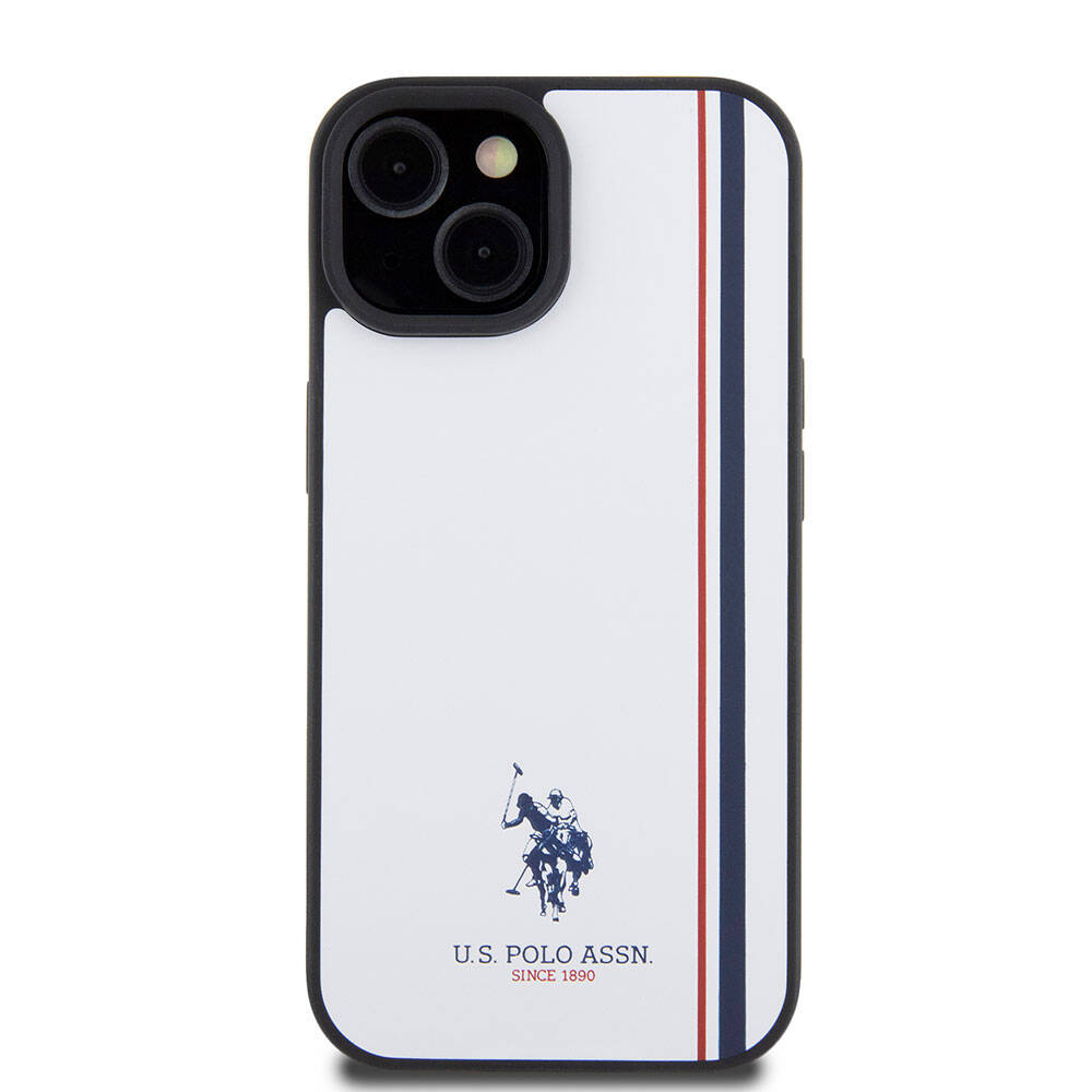 iPhone 15 Kılıf U.S. Polo Assn. orijinal Lisanslı Üç Renk Şerit Tasarımlı Baskı Logolu Kılıf
