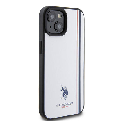 iPhone 15 Kılıf U.S. Polo Assn. orijinal Lisanslı Üç Renk Şerit Tasarımlı Baskı Logolu Kılıf