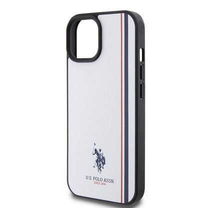 iPhone 15 Kılıf U.S. Polo Assn. orijinal Lisanslı Üç Renk Şerit Tasarımlı Baskı Logolu Kılıf