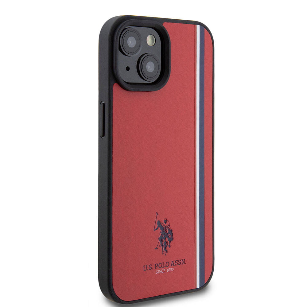 iPhone 15 Kılıf U.S. Polo Assn. orijinal Lisanslı Üç Renk Şerit Tasarımlı Baskı Logolu Kılıf